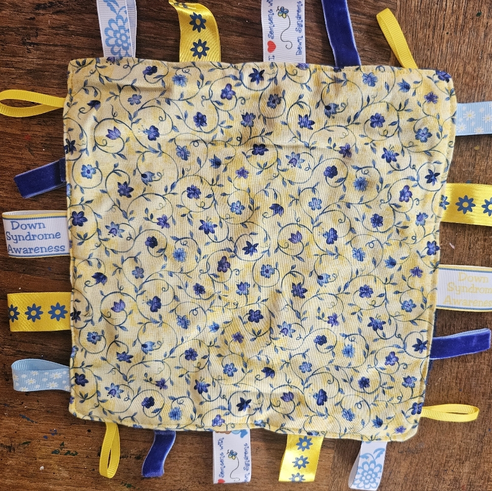 Down Syndrome Floral Tag Blanket for Babies/ Kids